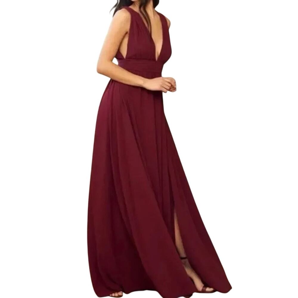 Lulus Heavenly Hues Burgundy Sleeveless Maxi Dress, Size Small, New with Tags
